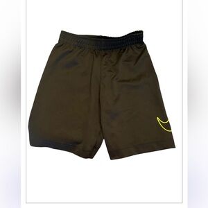 Kids Black Nike  Shorts with Neon Green Detail